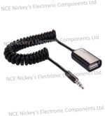 3.5mm Male to USB 2.0 Female Converter Retractable Cable, Length: 1m (Black)