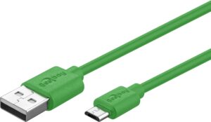 Micro USB cable - charging and sync cable for Android devices - Green