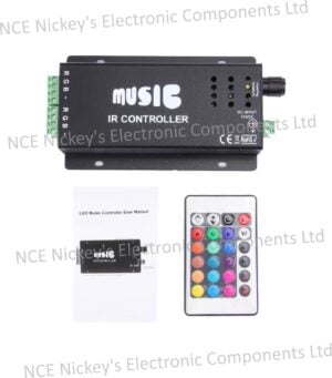 SX-020 Sensitivety Regulation Music IR Controller with IR Remote Control, DC 12-24V(Black)