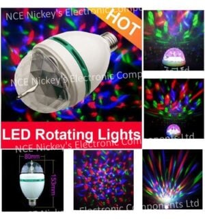 E27 3W (3 LEDs) RGB Rotating Lamp Magic Ball Light