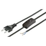 Power Cable with Switch 1.5m - Black