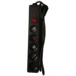 5-WAY SCHUKO SOCKET with SURGE / SHUTTER PROTECTOR & SWITCH - Cable 3x1.5mm Extension 1.5m
