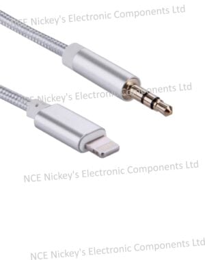 1m Metal Head 8 Pin Male to 3.5mm Male Audio cable