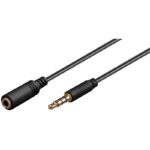3.5 stereo, 4-pin extension cable (1.50m) - Black