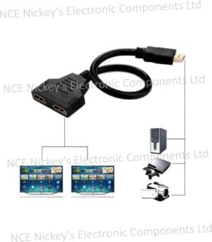1080P HDMI Port Male to 2 Female (1In/ 2 Out) Splitter Cable