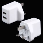2-Ports USB Charger Adapter with UK Plug (5V 2.4A)