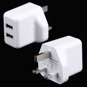 2-Ports USB Charger Adapter with UK Plug (5V 2.4A)