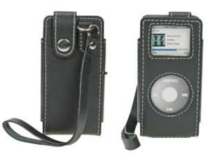 Leather case for ipod Nano ll This leather case is a trendy way to protect your iPod. Fits perfectly around your belt or arm.