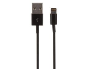 USB A Plug - Lightning 8-Pin Plug, Black, 1m (M-M)