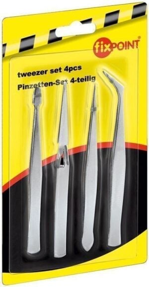 Tweezer set 4 pcs. - stainless version