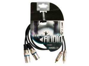 2 x XLR 3 PIN to 2 x RCA MALE - 1 m Cable