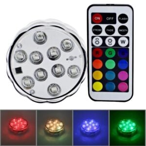 10-LED Colorful Remote Control Decorative Diving Lamp