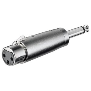 XLR- Adaptor - XLR female (3-pin) > 6.35 mm jack plug Male (Mono)