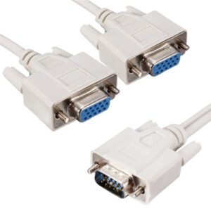 VGA Male to 2 VGA Female Splitter Cable