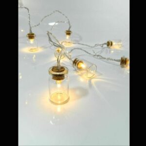 EUROLAMP 10 Small Jars with Warm White LED, Battery Operated (1.5M)