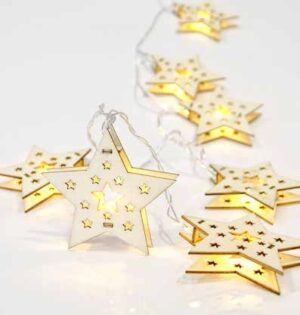 EUROLAMP 10pcs Decorative Stars with 10pcs Warm White LED