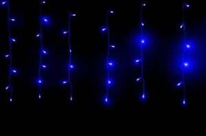 Amazing Digital Icicle Light (4x0.6m) Color Blue with Transparent Cable M/F (IP44)