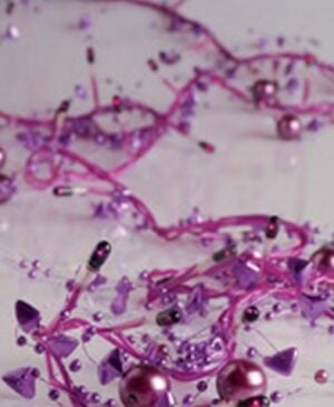 EUROLAMP 40L Purple Mini Lights on Purple Wire with Purple Pearls 2.5m (IP20)