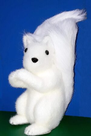 EUROLAMP White Squirrel with fur (30cm)