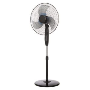 EUROLAMP Stand Fan with Double Blade & Remote Control - Black Φ50 65W