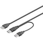 USB 2.0 Hi-Speed dual power extension cable USB 2.0 plug (type A) , USB 2.0 plug (type A) > USB 2.0 port (type A)