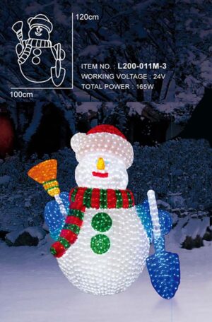 3D ACRYLIC LED SNOWMAN 1.20M