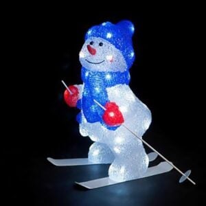 EUROLAMP Acrylic Snow Man on Ski with 24 LED