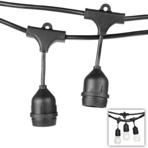 EUROLAMP Garland 10m with 10xE27 Bases with Connector, Outdoor Use (IP44)