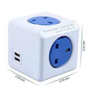 PowerCube Original UK BLUE, Outlets: 4 + 2 USB
