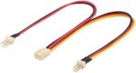 Y power cable for PC fan; 3-pin male/female