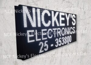 Double Side White Electronic Inscription Scrolling Message and Graphics Board with USB slot (192,5cm x 64,5cm)