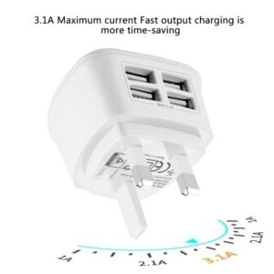 4 USB Ports Max 3.1A, UK Plug HAWEEL [BS Certification]