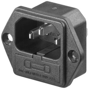 AC-panel mounting plug with fuse