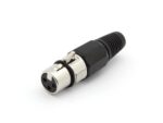3P XLR Plug, Female, Nickel, Black