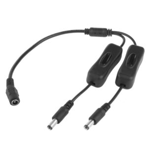 DC Female to 2 DC Male Power Cable with Switch