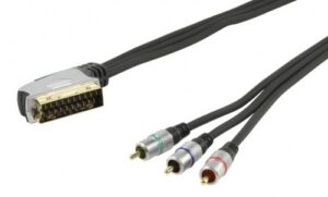 High Quality HQSS1068 Silver Series Scart to Component Cable 10m