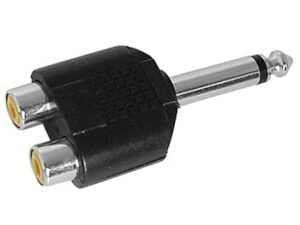 Dual RCA Female To Male 6.35mm Mono Jack