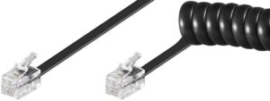 Handset cable CU (copper) 2M, Black