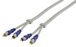 Stereo Audio Cable 2xRCA Male - 2xRCA Male 5m Grey