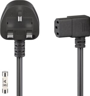 Power cable C13 (angled), 1.5m - Black