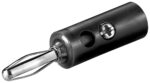 Banana plug - with screw connection, black