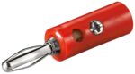Banana plug - with screw connection, red