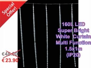 EUROLAMP Curtain 1.5x1m 160L Super Bright White LED - Multi Function