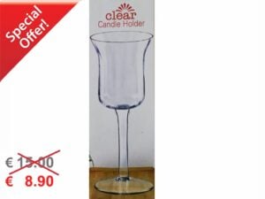 Clear Glass Candle Holder