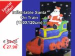 EUROLAMP Inflantable Santa On Train (120X120cm)