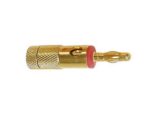 Banana plug 4mm, gold, red