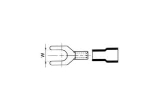 Forked Spade Red 3.7mm 10pcs/Blister