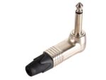 JACK PLUG CONNECTOR, 2-PIN MALE, 6.3 mm, 90°, NICKEL