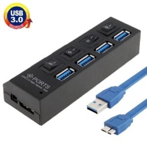 4 Ports USB 3.0 HUB, 5Gbps,Supports 1TB