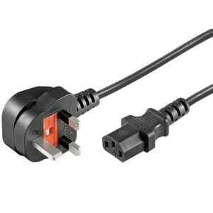 Power Cable C13 with UK Plug (fused), 1.8m - Black